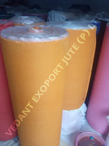 14 x 15 Way Golden Yellow Laminated Jute Fabric