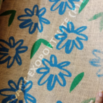 Flower printed jute